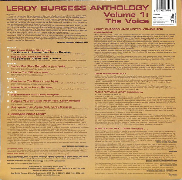 Leroy Burgess Anthology - Volume 1: The Voice